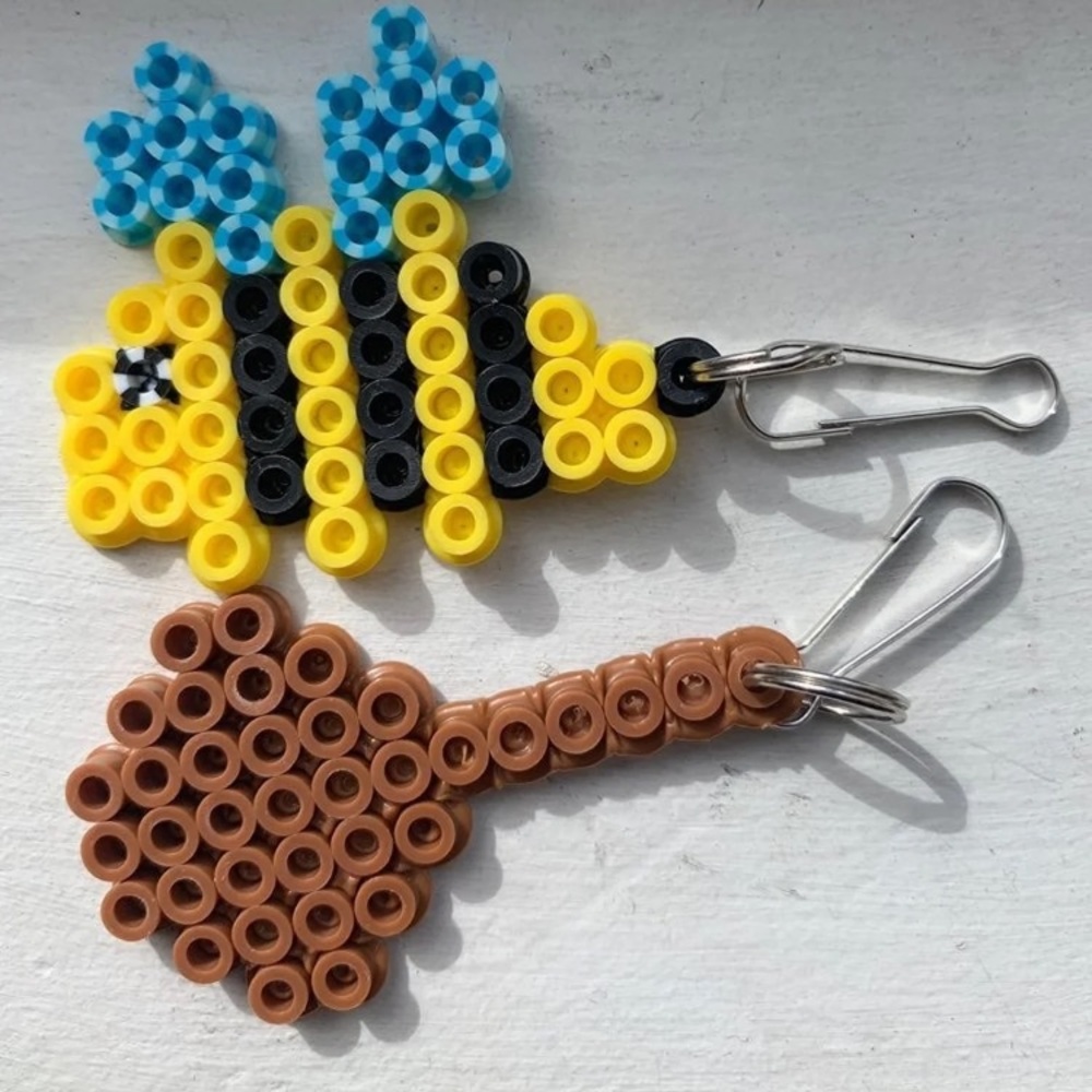 Bee and honey keychains